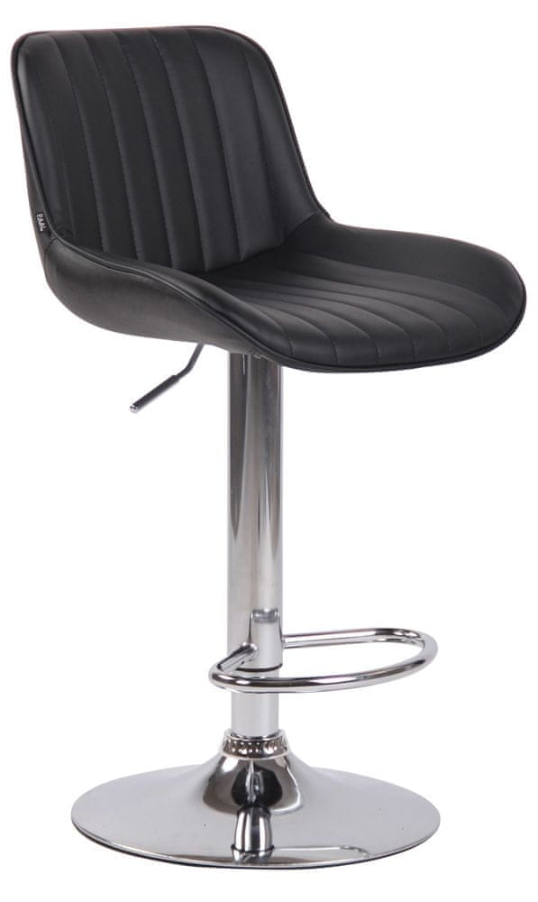 BHM Germany Barová stolička Lentini, syntetická koža, chróm / čierna
